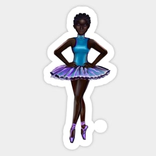 Dance - Ballet dancer Ballerina Noor - black ballerina African American with afro hair Sticker